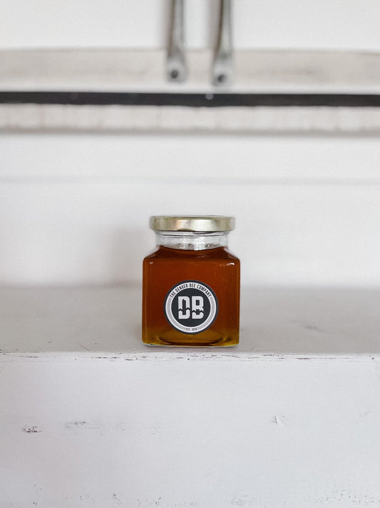8 oz - Colorado Local Raw Honey Square Glass Jar